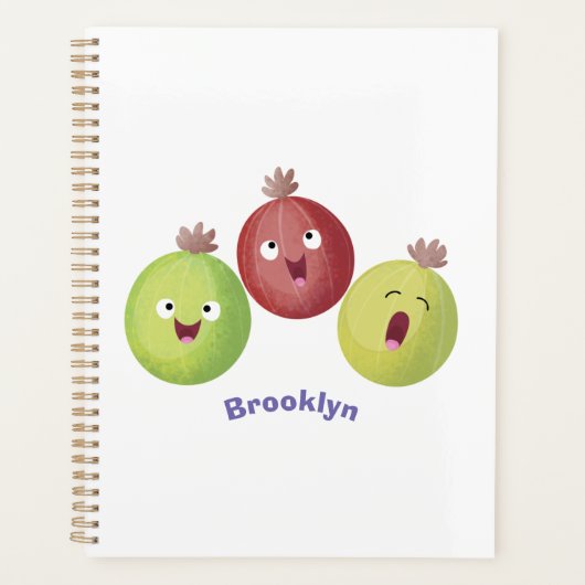 Cute gooseberry trio zingende cartoon planner (Voorkant)