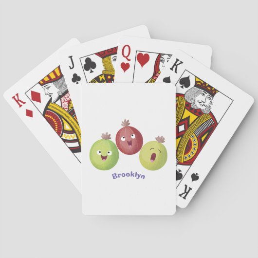 Cute gooseberry trio zingende cartoon pokerkaarten (Achterkant)