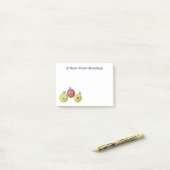 Cute gooseberry trio zingende cartoon post-it® notes (Op bureau)