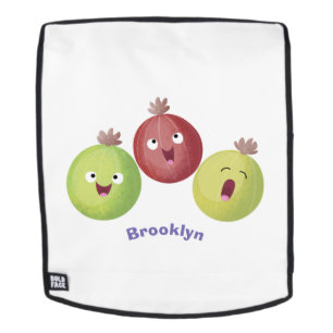 Cute gooseberry trio zingende cartoon rugtassen