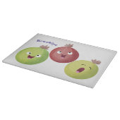 Cute gooseberry trio zingende cartoon snijplank (Hoek)