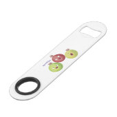 Cute gooseberry trio zingende cartoon speed flessenopener (Voorkant Gekanteld)