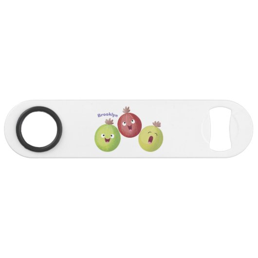 Cute gooseberry trio zingende cartoon speed flessenopener (Voorkant (Horizontaal))
