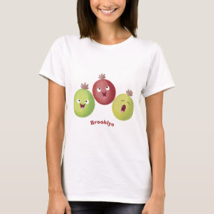 Cute gooseberry trio zingende cartoon t-shirt