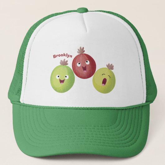 Cute gooseberry trio zingende cartoon trucker pet (Voorkant)