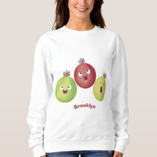 Cute gooseberry trio zingende cartoon trui (Voorkant)