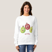 Cute gooseberry trio zingende cartoon trui (Voorkant volledig)
