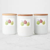 Cute gooseberry trio zingende cartoon voedselcontainer etiket (Flessen)