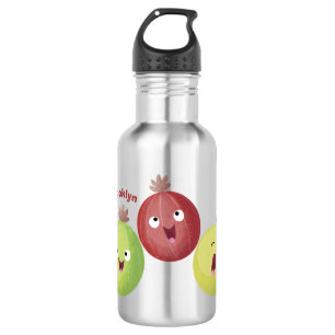 Cute gooseberry trio zingende cartoon waterfles 
