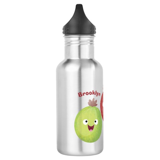 Cute gooseberry trio zingende cartoon waterfles  (Links)