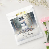 Cute Gorgeous Snowman Frosted Landscape Forest Bedankzakje