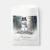 Cute Gorgeous Snowman Frosted Landscape Forest Bedankzakje (Voorkant)