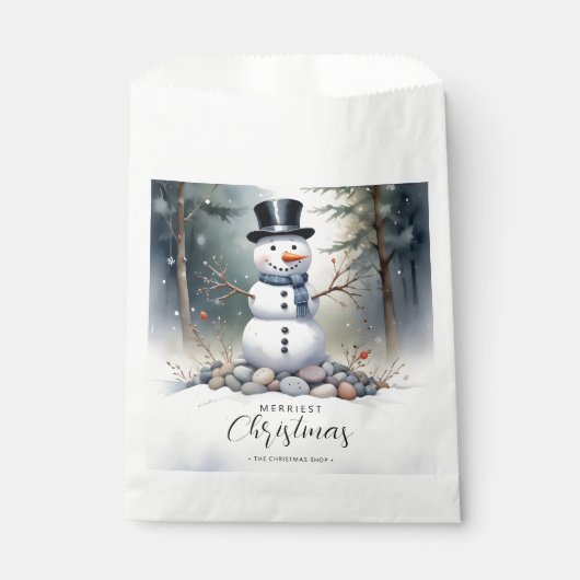 Cute Gorgeous Snowman Frosted Landscape Forest Bedankzakje