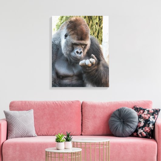 CUTE GORILLA CANVAS AFDRUK (Insitu (Woonkamer))