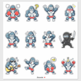 Cute Gorilla Emoji Sticker Pack