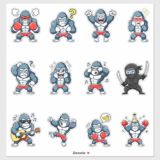 Cute Gorilla Emoji Sticker Pack (Vel)