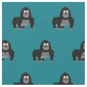 Cute Gorilla Kind Baby Nursery Blauwgroen Ape Stof