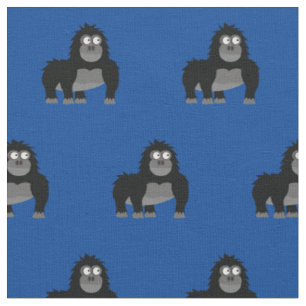 Cute Gorilla Kind Baby Nursery Blue Ape Stof