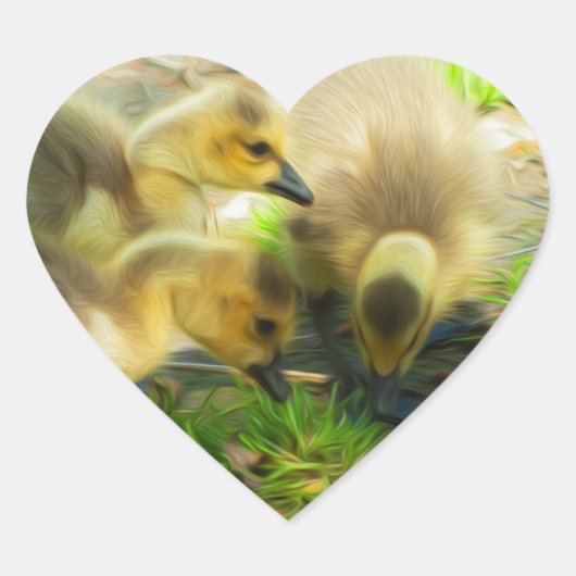 Cute Gosling Hart Sticker (Voorkant)