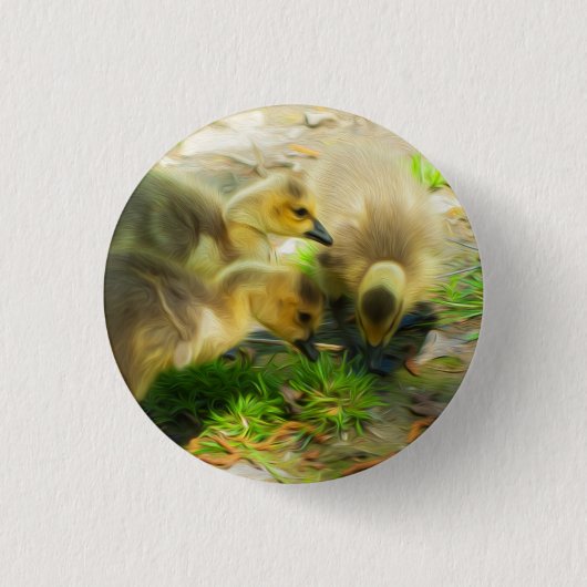 Cute Gosling Ronde Button 3,2 Cm (Voorkant)