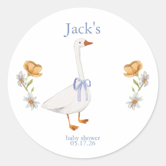 cute gosling ronde sticker (Voorkant)