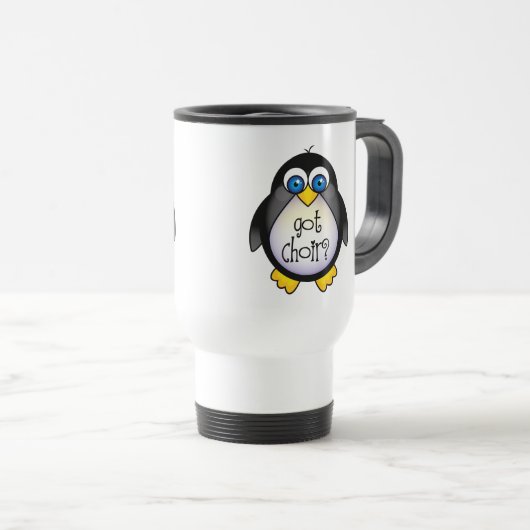 Cute got Choir Penguin Gift Reisbeker (Voorkant rechts)