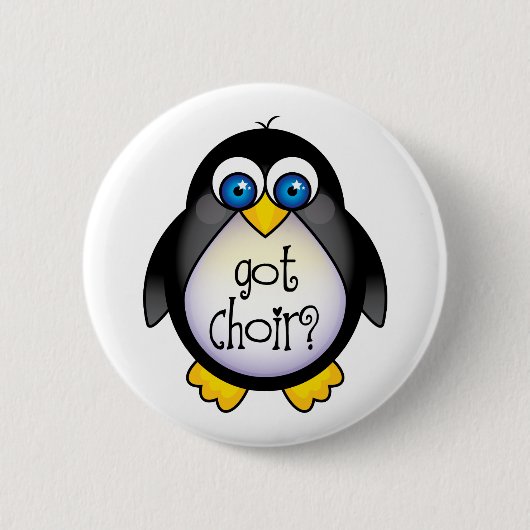Cute got Choir Penguin Gift Ronde Button 5,7 Cm (Voorkant)