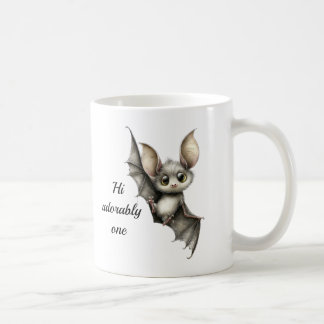 Cute Gothic Bat Koffiemok – "Hi Lovely One" Kawai