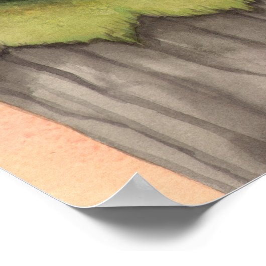 Cute Gothic Big-Eye Fairy and Dragon Fantasy Art Poster (Hoek)