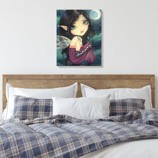 Cute Gothic Big-Eye Fairy Fantasy Art Canvas Afdruk (Insitu (Slaapkamer))