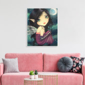 Cute Gothic Big-Eye Fairy Fantasy Art Canvas Afdruk (Insitu (Woonkamer))