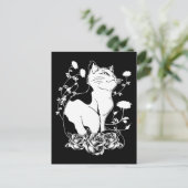 Cute Gothic Cat Rozen Pastel Gothic Kitten Briefkaart (Staand voorkant)