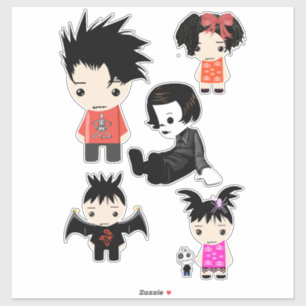 Cute Gothic Children Boys, knupppers Sticker