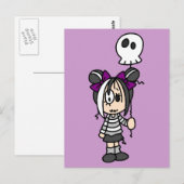 Cute Gothic Girl Briefkaart (Voorkant / Achterkant)
