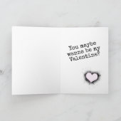 Cute Gothic Girl Heart Spiderweb Valentijnsdag Kaart (Binnen)