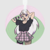 Cute Gothic Girl Kerstmis Ornament (achterkant)