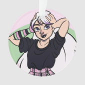 Cute Gothic Girl Kerstmis Ornament (voorkant)