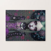 Cute Gothic Girl Paarse Black Fantasy Art Legpuzzel (Horizontaal)