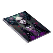 Cute Gothic Girl Paarse Black Fantasy Art Notitieboek (Rechterzijde)