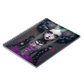 Cute Gothic Girl Paarse Black Fantasy Art Notitieboek (Linkerzijde)