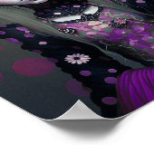 Cute Gothic Girl Paarse Black Fantasy Art Poster (Hoek)