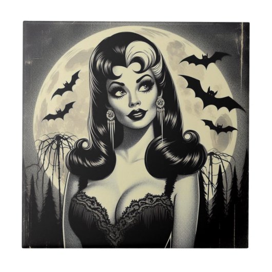 Cute Gothic Girl Tegeltje (Voorkant)