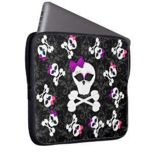 Cute Gothic Goodies Girly Skull-laptophoes Laptop Sleeve