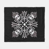Cute gothic kawaii grappige schedel Harajuku Black Fleece Deken (Voorkant (Horizontaal))