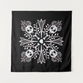 Cute gothic kawaii grappige schedel Harajuku Black Wandkleed (Voorkant (horizontaal))