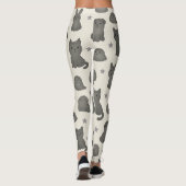 Cute Gothic Pets Pattern – Ghost animal  Leggings (Achterkant)