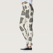 Cute Gothic Pets Pattern – Ghost animal  Leggings (Links)