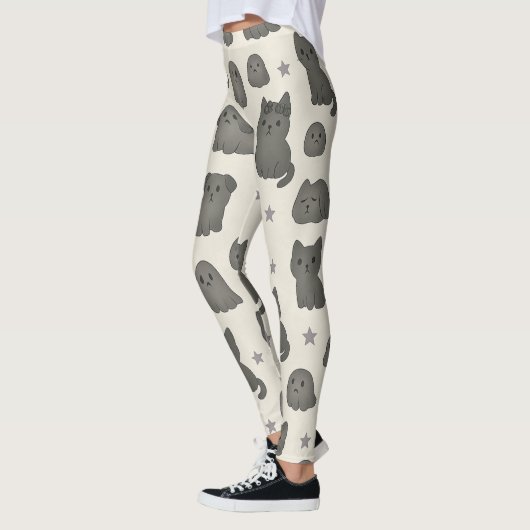 Cute Gothic Pets Pattern – Ghost animal  Leggings (Links)
