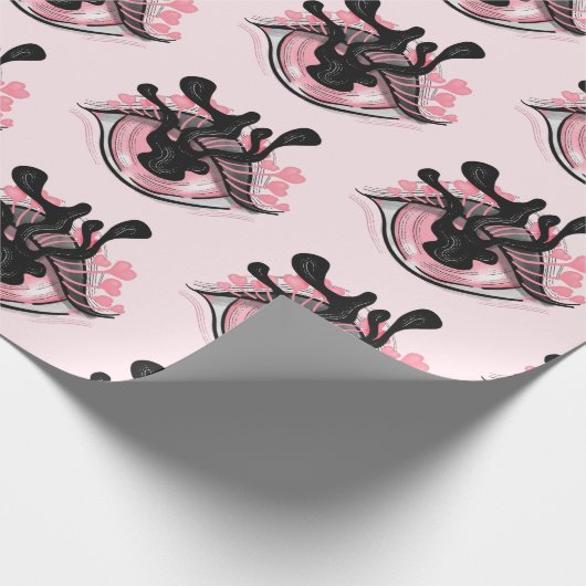 Cute Gothic Pink Eye Creepy Horror Wicca Cadeaupapier (Hoek)