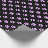 Cute Gothic Roze Skulls Cadeaupapier (Hoek)